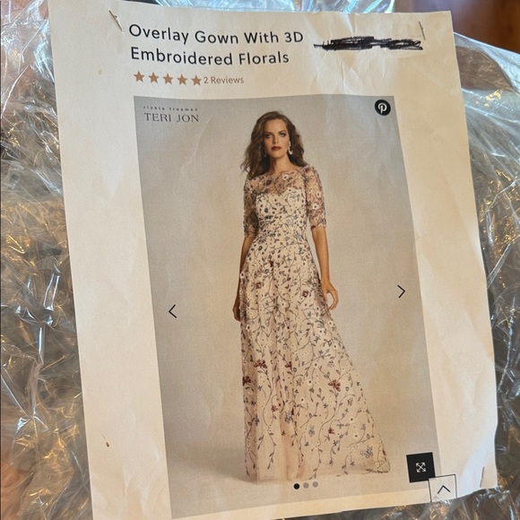 Floral Embroidered Dress By Rickie Freeman Teri Jon - Picture 3 of 10